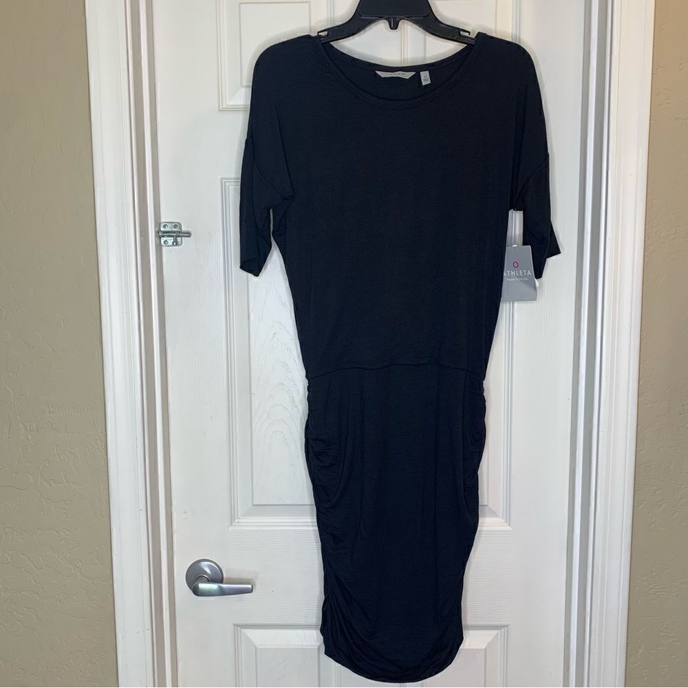 Athleta Solstice Tee Shirt Dress Dark Black Size XS